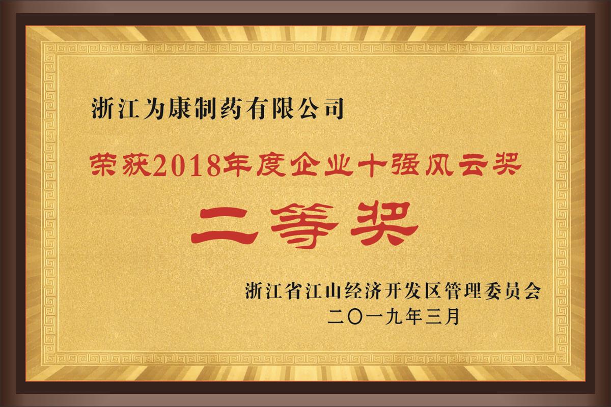 2018年度企業(yè)十強(qiáng)風(fēng)云獎